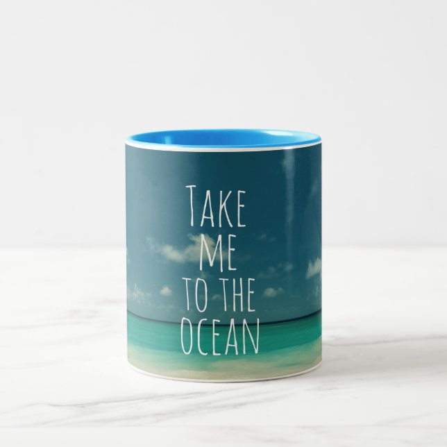 Take Me to the Ocean Two-Tone Coffee Mug (Center)