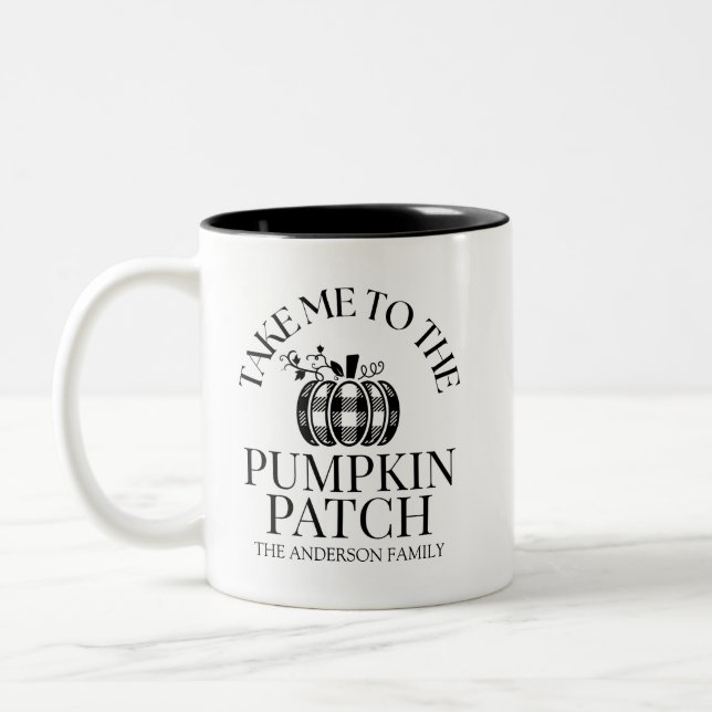 Take Me To The Pumpkin Patch Fall Two-Tone Coffee Mug (Left)