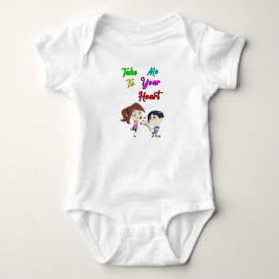 Take Me To Your Heart valentines Baby Bodysuit