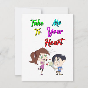 Take Me To Your Heart valentines Thank You Card