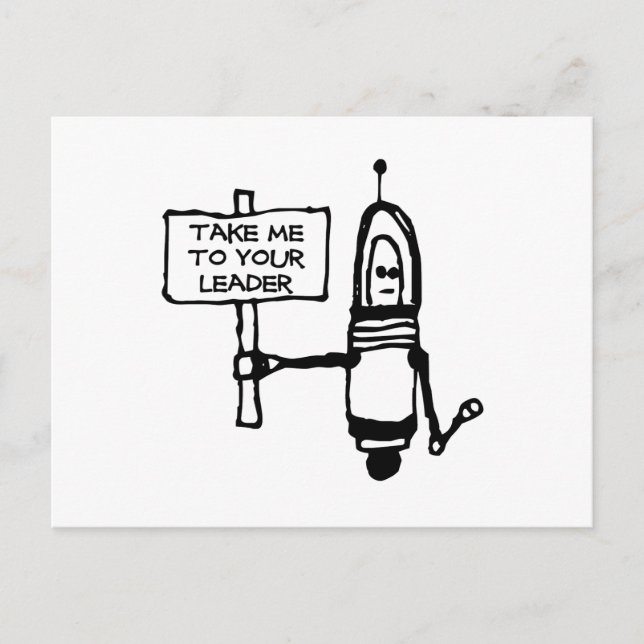 Take Me To Your Leader Postcard (Front)