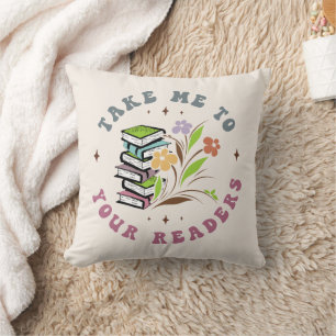 Take Me to Your Readers - Library Books Throw Pillow