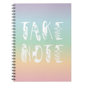 "Take Note" Pastel Rainbow Notebook