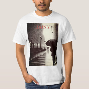 Take on the Rain in Style with Our Men's Umbrella T-Shirt