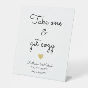 Take One and Get Cozy Winter Wedding Favour Sign