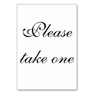 take one Thank you Table Card