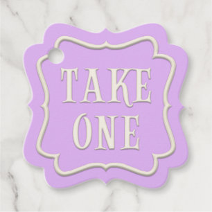 "Take One" Wonderland Tea Party Pastel Purple  Favour Tags
