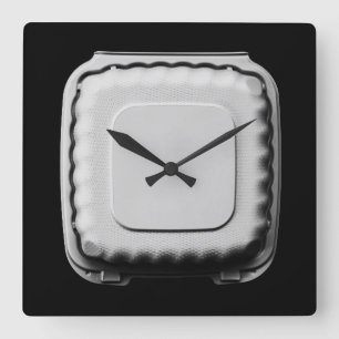 Take Out Container Still Life - Fun Cool Unique Square Wall Clock