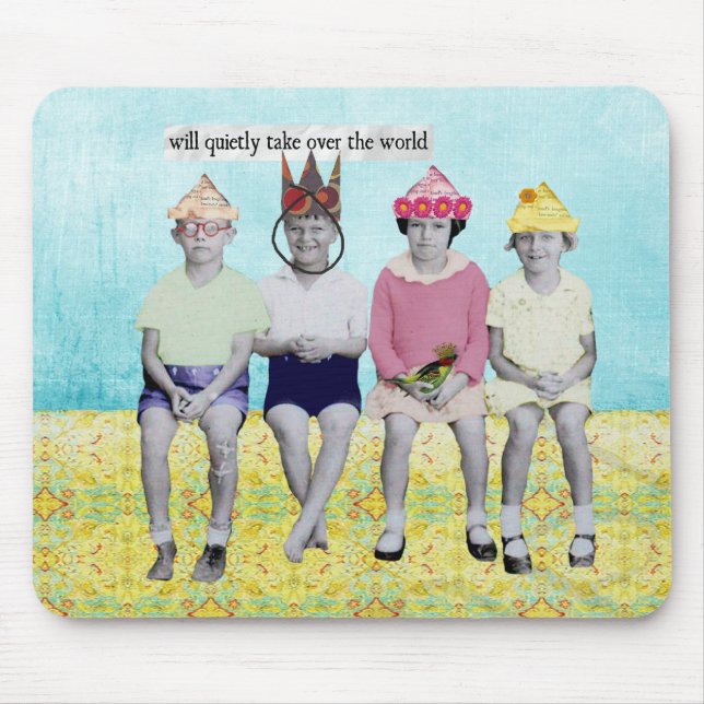 Take Over the World Retro Humourous Mousepad (Front)