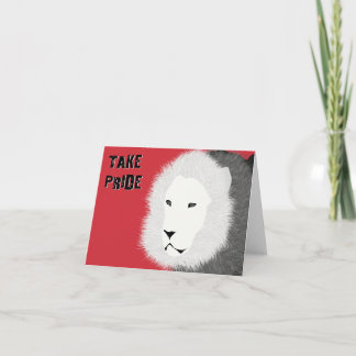 Take Pride Note Card - Lion in Red