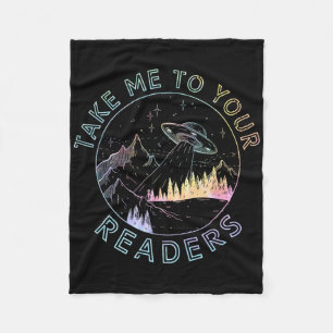 Take Reading English Teacher Library Alien Space T Fleece Blanket