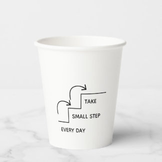 Take Small Steps Every Day – Minimalist Motivation Paper Cups