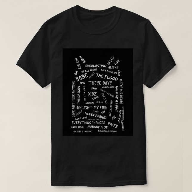 Take That Song Titles Black Graphic  T-Shirt (Design Front)