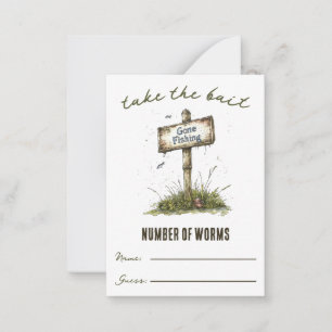 Take the Bait!  Worm Guessing Game Card