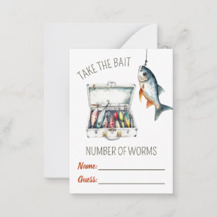 Take the Bait!  Worm Guessing Game Card