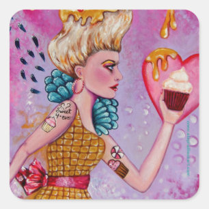 Take the Cupcake and Run Square Sticker