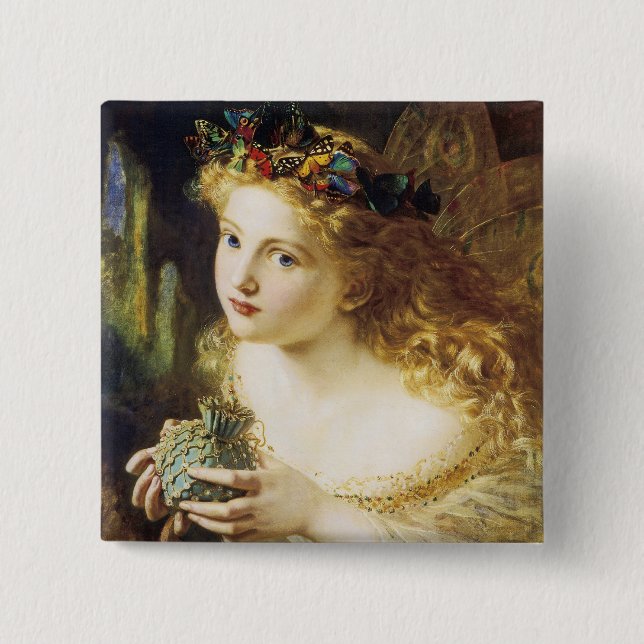 Take The Fair Face of Woman 2 Inch Square Button (Front)