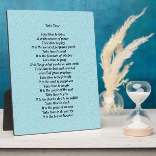 Take Time Poem Plaque