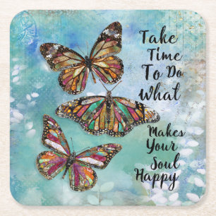 Take Time Square Paper Coaster
