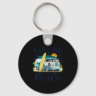 Take to the beach surf summer travel vacation keychain