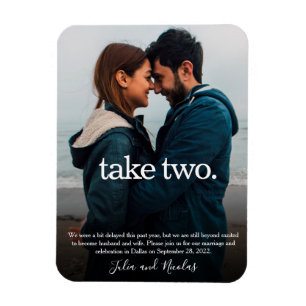 Take Two Modern Postponement Save the Date Magnet