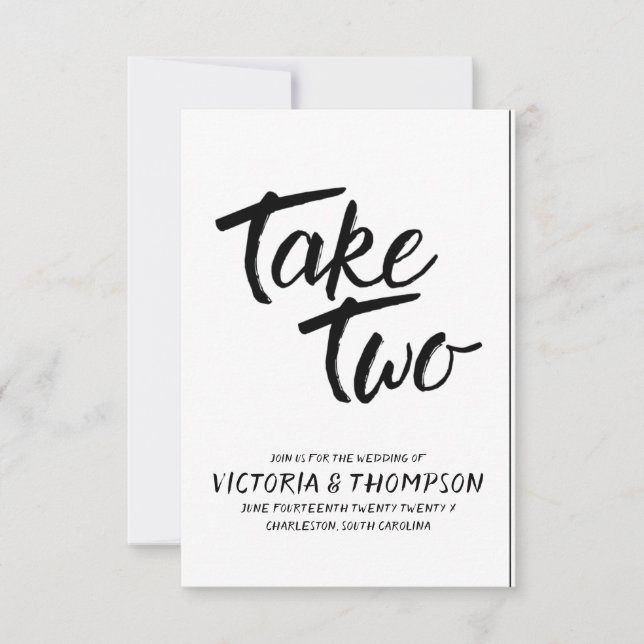 Take Two Rustic Wedding Date Change Save The Date (Front)