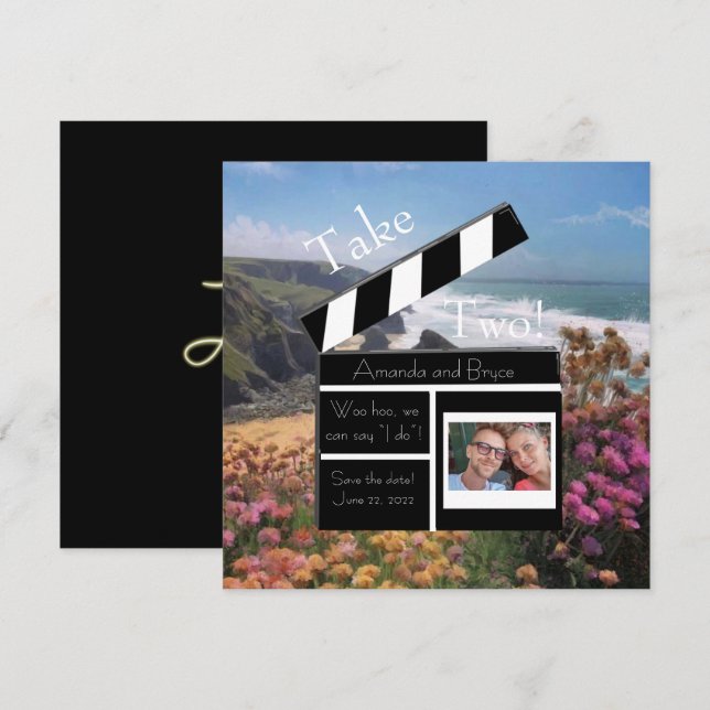 Take Two, save the date Bedruthan steps Cornwall (Front/Back)