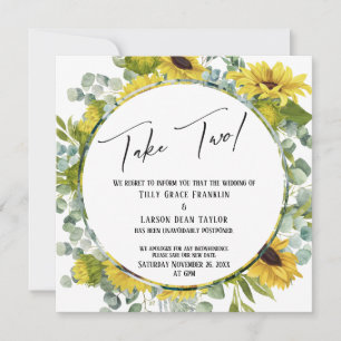 Take Two Watercolor Floral Postponed Wedding Card