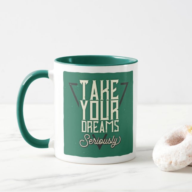 Take Your Dreams Seriously - Cool Retro Mug (With Donut)