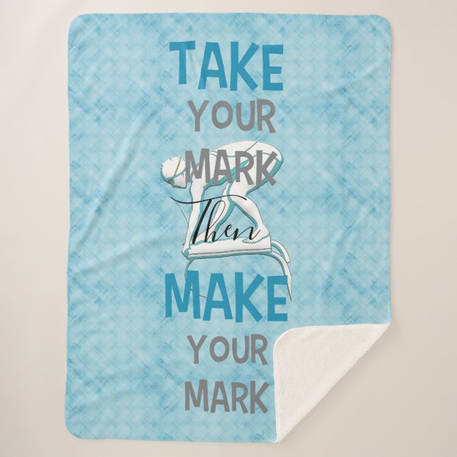 Take-Your-Mark Make-Yor-Mark Swim Design Sherpa Blanket (Front)