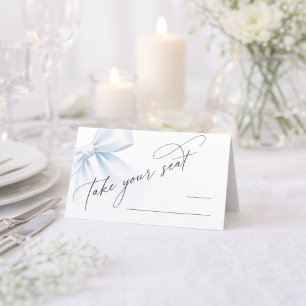 Take Your Seat Elegant Modern Bow Table Number Place Card