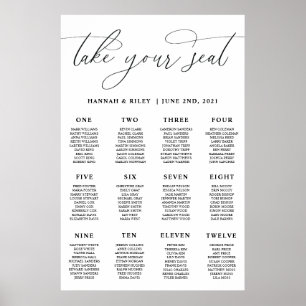 Take Your Seat Wedding Seating Chart Poster