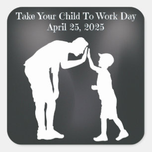 Take Your Son To Work Day Silhouette Square Sticker