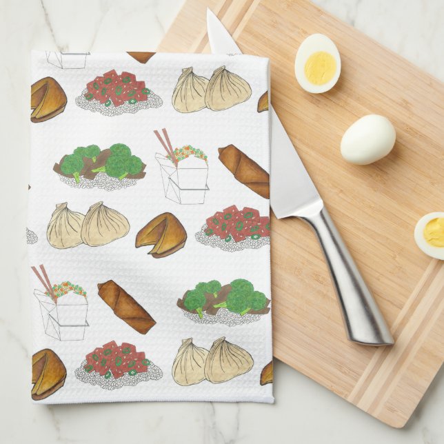 Takeaway Chinese Restaurant Takeout Food Cuisine Kitchen Towel (Quarter Fold)