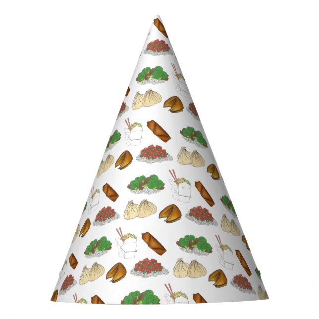 Takeaway Chinese Restaurant Takeout Food Cuisine Party Hat (Front)
