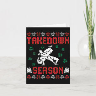 Takedown Season Girls Wrestling Ugly Sweater Chris Card
