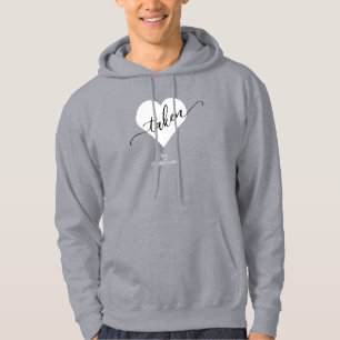 TAKEN, Black & White Heart Valentine's T-Shirt Hoodie