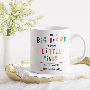 Takes a Big Heart Colourful Typography Personalize Coffee Mug