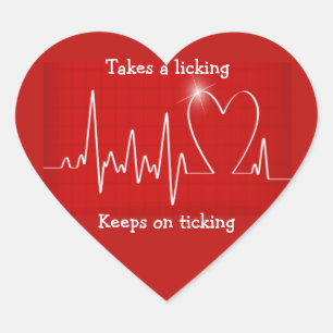 Takes a Licking – Keeps on Ticking Heart Sticker