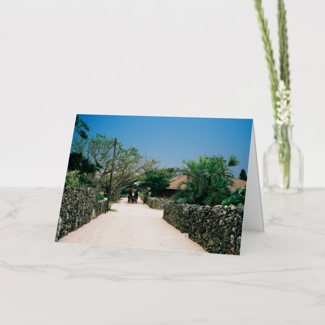 taketomi_iland okinawa japan foil greeting card (Flower)