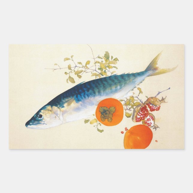 Takeuchi Seiho - Autumn Fattens Fish and Ripens Sticker (Front)