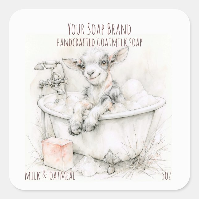Taking a Bath Goatmilk Handmade Soap Label (Front)