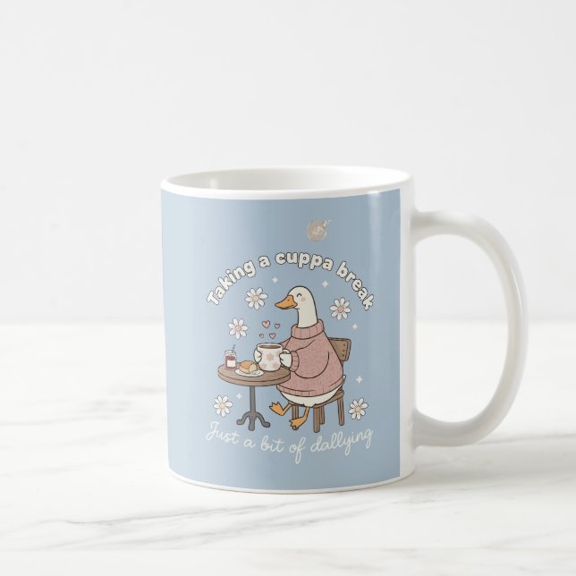 Taking a Cuppa Break Cute Goose Tea Mug (Right)