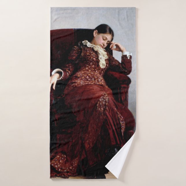 Taking a rest, Ilya Repin Bath Towel (Bath Towel)