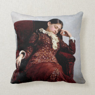 Taking a rest, Ilya Repin Throw Pillow