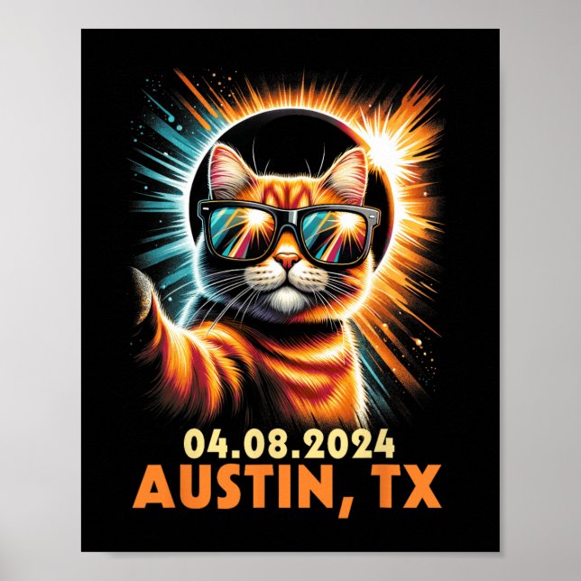 Taking A Selfie Total Solar Eclipse 2024 Austin Te Poster (Front)