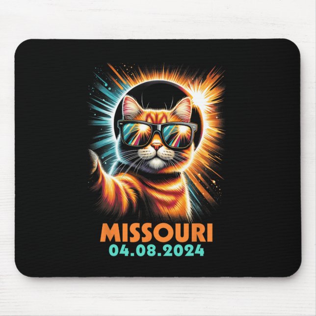 Taking A Selfie Total Solar Eclipse 2024 Missouri  Mouse Pad (Front)