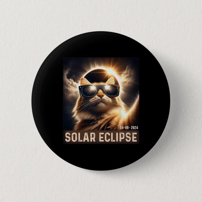 Taking A Selfie With Solar 2024 Eclipse Wearing Gl 2 Inch Round Button (Front)