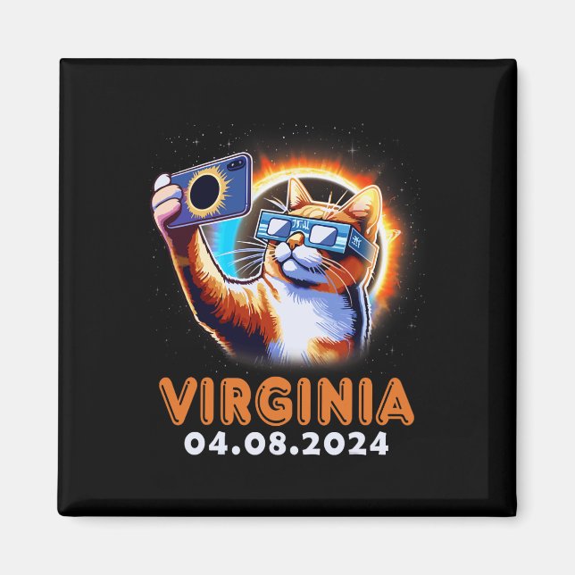 Taking A Selfie With Total Solar Eclipse 2024 Virg Magnet (Front)