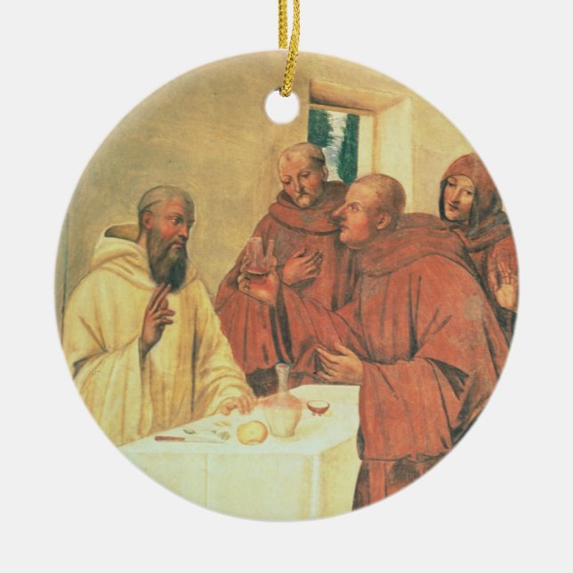 Taking Communion, from the Life of St. Benedict (f Ceramic Ornament (Front)